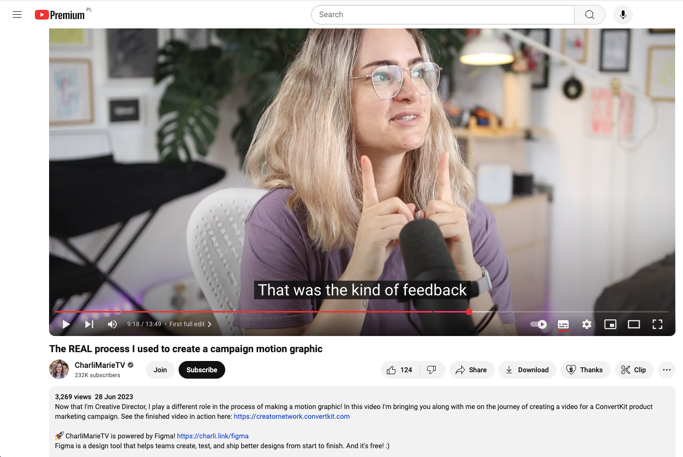 YouTuber named Charlie with Figma sponsoring her channel